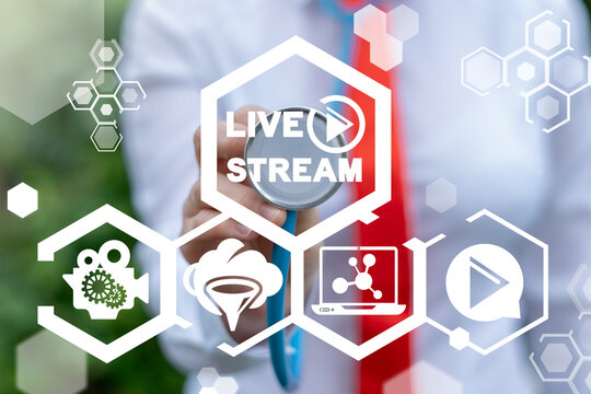 Live Stream Internet Media Technology. Online Web Video Streaming Service Concept.