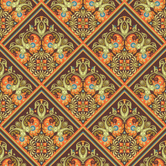 Vector nature patch pattern. Mosaic background