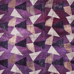 Seamless abstract pattern in tyrian purple. Detailed intricate highly textured feminine design. Repeat textile material for surface design. Girly fuchsia rich luxurious pattern. Geometric overlay.