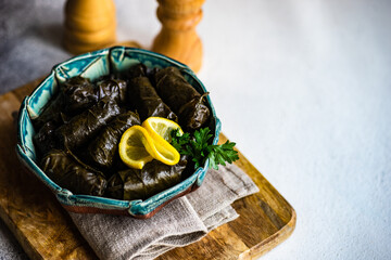 Traditional georgian tolma dish