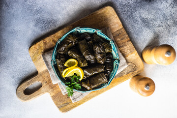 Traditional georgian tolma dish