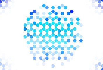 Light Blue, Yellow vector pattern with colorful hexagons.