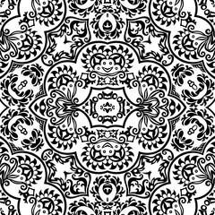 Vector ethnic hand drawn ornamental background.