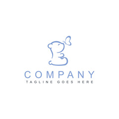 Ilustration vector graphic of Funny Toy Bear Embrace Logo design vector template. Negative space icon. Animal Logotype Children store concept.