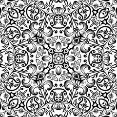 Vector ethnic hand drawn ornamental background.