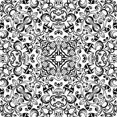Vector ethnic hand drawn ornamental background.