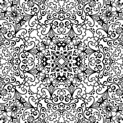 Vector ethnic hand drawn ornamental background.