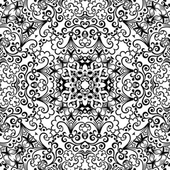 Vector ethnic hand drawn ornamental background.