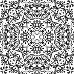 Vector ethnic hand drawn ornamental background.