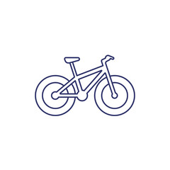 Fototapeta premium Fat-bike icon, snow bicycle line vector