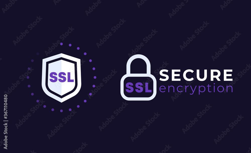 Poster ssl secure icons on dark