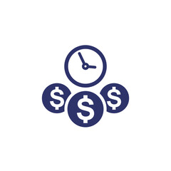 time and money icon on white