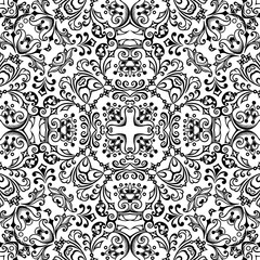 Vector ethnic hand drawn ornamental background.