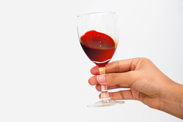 Close-up of wine clinking glasses