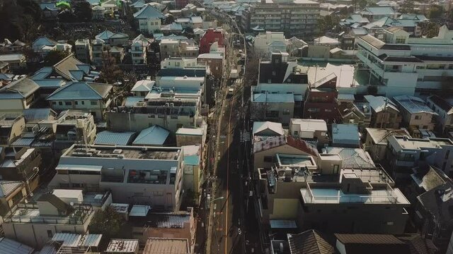 Aerial view of Myoko during winter, Niigata , Japan
