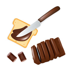 Chocolate Butter Isolated on White Background Vector Illustration