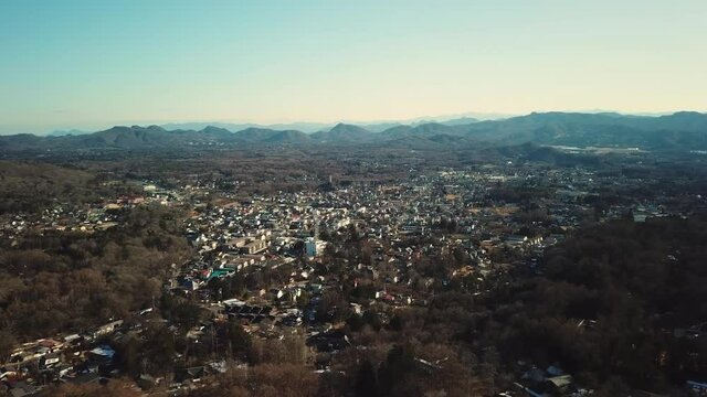 Aerial view of Myoko during winter, Niigata , Japan