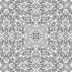 Vector ethnic line art hand drawn background