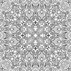 Vector ethnic line art hand drawn background