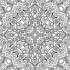 Vector ethnic line art hand drawn background
