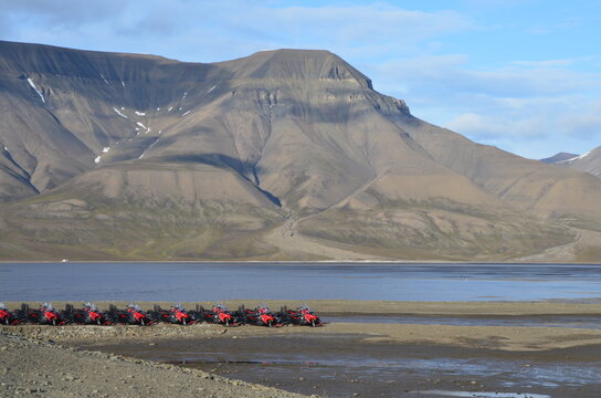 View from Svalbard, Norway during summertime. Arctic summer.