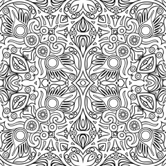 Vector ethnic line art hand drawn background