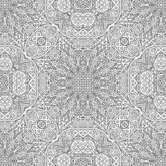 Vector ethnic line art hand drawn background