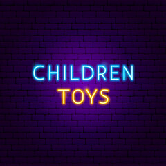 Fototapeta na wymiar Children Toys Neon Text