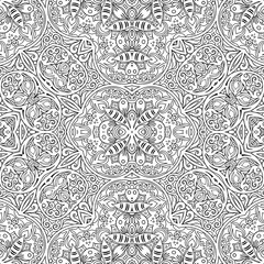 Vector ethnic line art hand drawn background