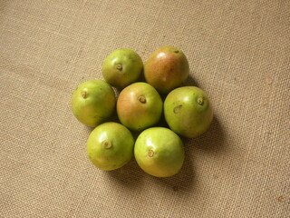 Green color whole ripe Indian pear fruits