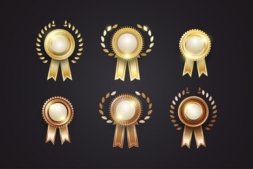 Fototapeta premium Collection of Luxury Gold and Bronze Medals