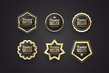 Trusted Seller Badge Collection with Black and Gold Concepts