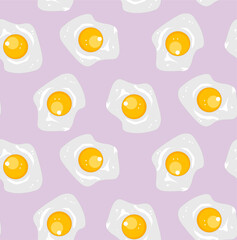 Vector seamless pattern with scrambled eggs