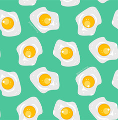 Vector seamless pattern with scrambled eggs