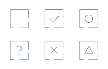 チェックボックスのアイコンのセット／丸／バツ／？／三角