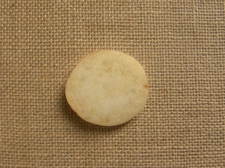 Sliced cut round white color raw fresh Banana stem