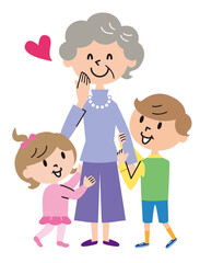 お婆ちゃん　孫たち