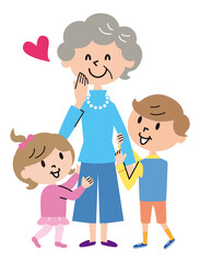 お婆ちゃん　孫たち