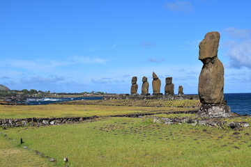 Estatuas de Moais en Isla de Pascua