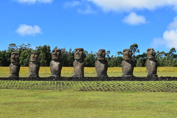 Estatuas de Moais en Isla de Pascua