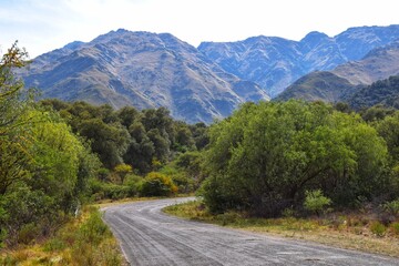 Naklejka premium mountain road in the mountains