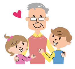 お爺ちゃん　孫たち