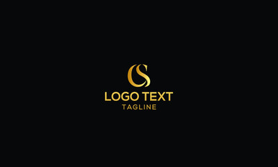 Unique modern creative elegant luxurious artistic gold and black colour CS initial based letter icon logo