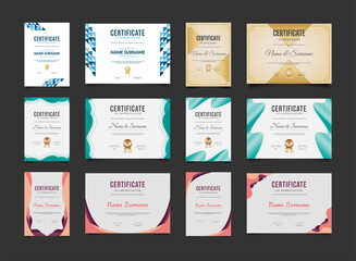 Collection of Modern Certificate Templates with Different Styles