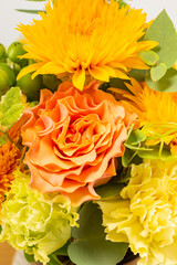 Bouquet of yellow and orange color flowers