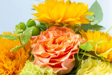 Bouquet of yellow and orange color flowers