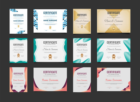Collection of Modern Certificate Templates with Different Styles