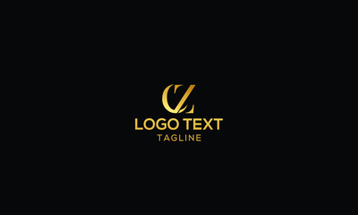 Unique modern creative elegant luxurious artistic gold and black colour CZ initial based letter icon logo - obrazy, fototapety, plakaty