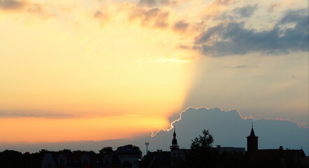 sunset over the city