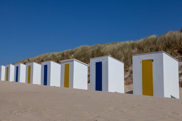 colorful beach huts at Cadzand